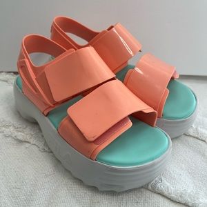 Melissa x Fila chunky platform sandals, size 8